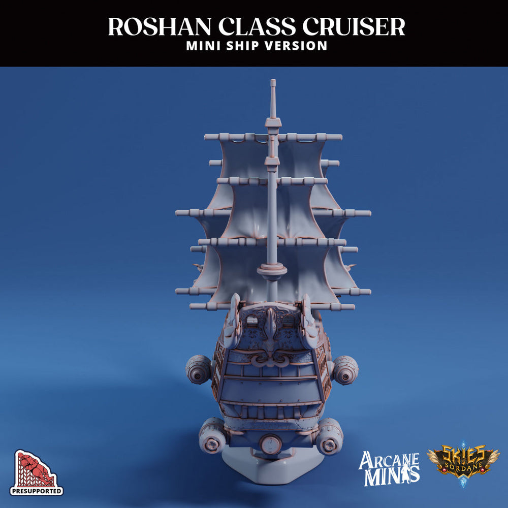 3D Printed Sordane Publishing Arcane Minis The Roshan Cruiser Mini Ships 28 32mm D&D (Online Only)