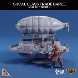 3D Printed Sordane Publishing Arcane Minis Mini Ship - Shoal Trade Barge 28 32mm D&D (Online Only)