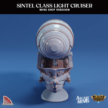 3D Printed Sordane Publishing Arcane Minis Mini Ships Mini Ship - Sintel Light Cruiser 28 32mm D&D (Online Only)