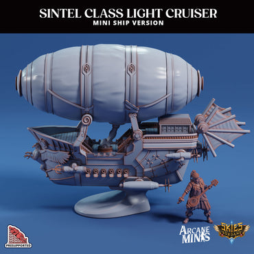 3D Printed Sordane Publishing Arcane Minis Mini Ships Mini Ship - Sintel Light Cruiser 28 32mm D&D (Online Only)