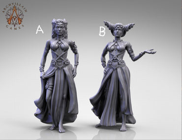 3D Printed Archvillain Games  - Human Consorts Mistresses 28 32mm D&D (Online Only)