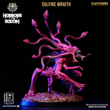 3D Printed Clay Cyanide Horrors of Sodom - Sulfire Wraith 28mm 32mm D&D (Online Only)