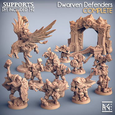 3D Printed Artisan Guild Alvar on Thunderbeak (Gryphon) Dwarven Defenders Set 28mm 32mm (Online Only)