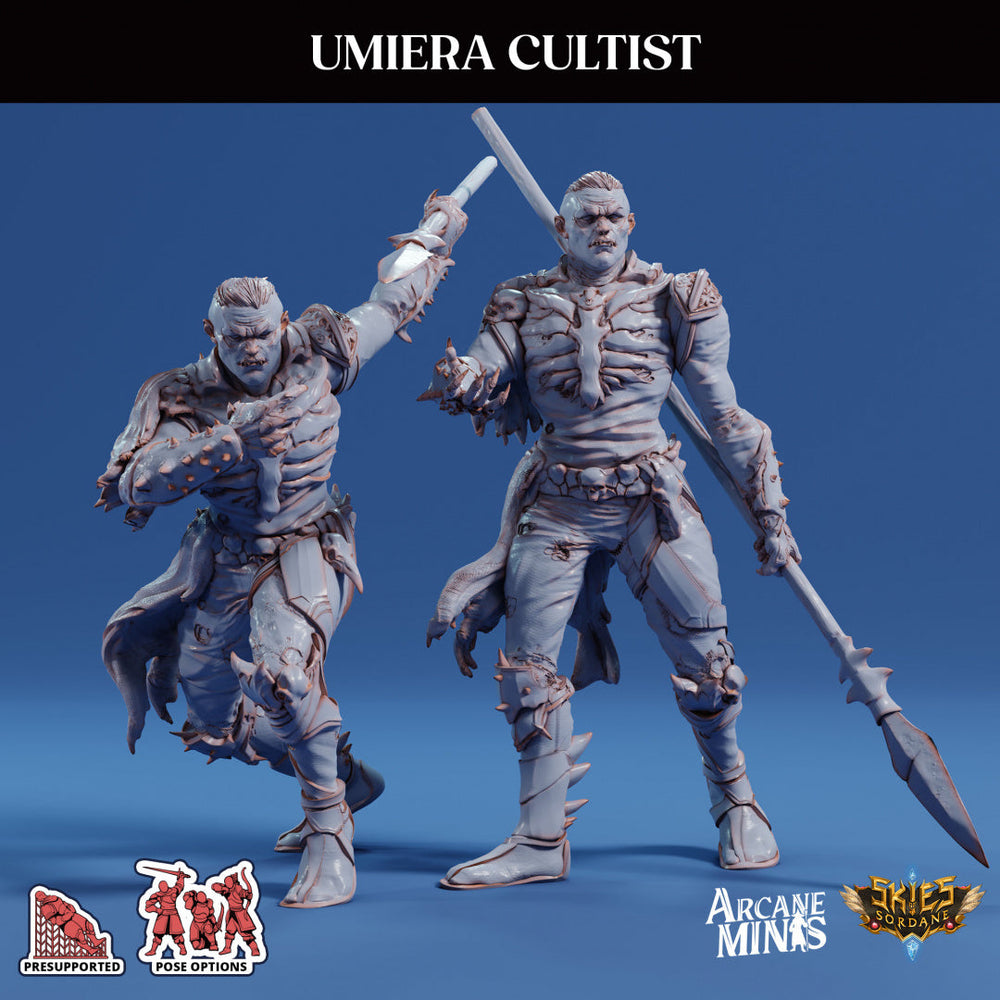 3D Printed Sordane Publishing Arcane Minis Umiera Cultist 2 Cult of Umiera 28 32mm D&D (Online Only)
