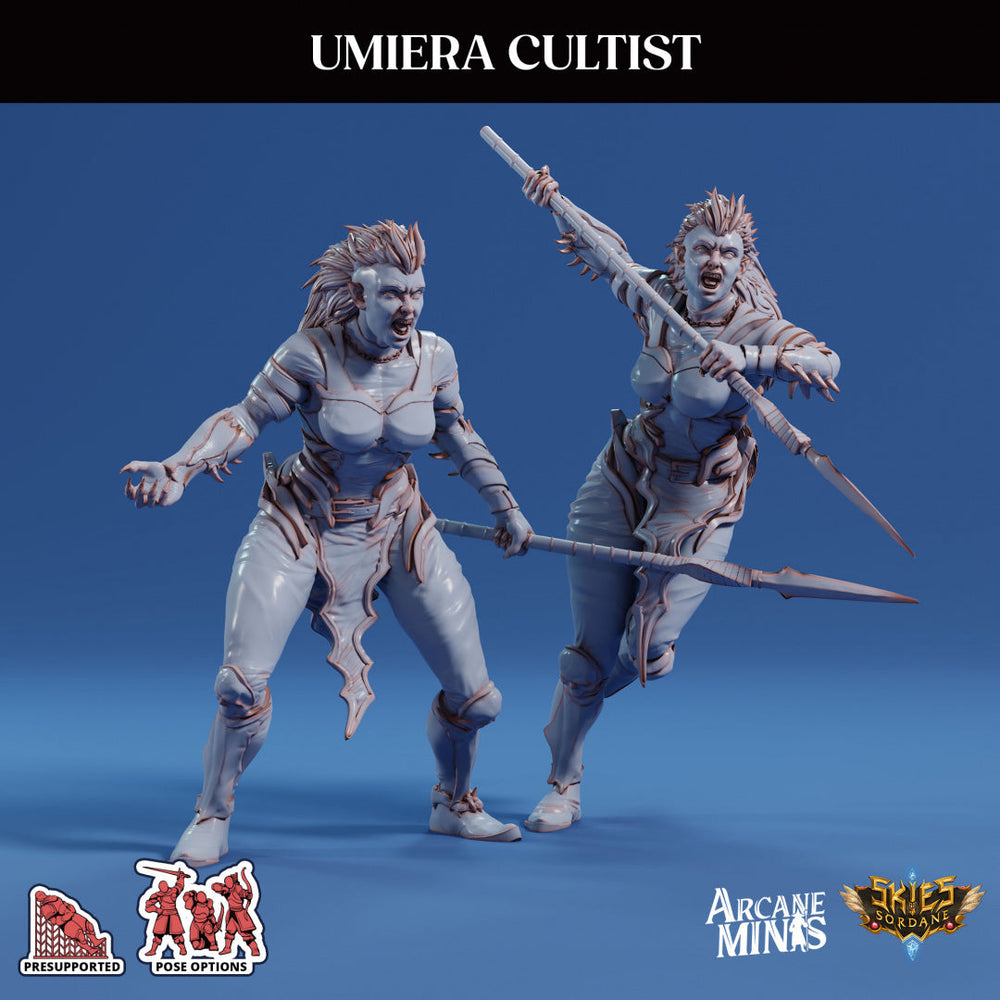 3D Printed Sordane Publishing Arcane Minis Umiera Cultist 3 Cult of Umiera 28 32mm D&D (Online Only)