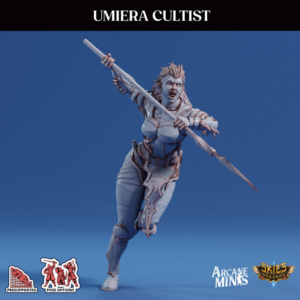 3D Printed Sordane Publishing Arcane Minis Umiera Cultist 3 Cult of Umiera 28 32mm D&D (Online Only)