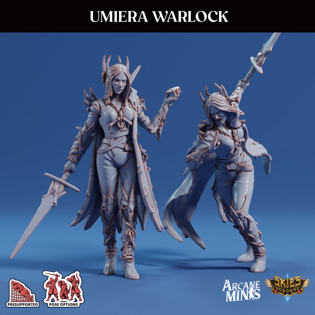 3D Printed Sordane Publishing Arcane Minis Umiera Female Warlock Cult of Umiera 28 32mm D&D (Online Only)