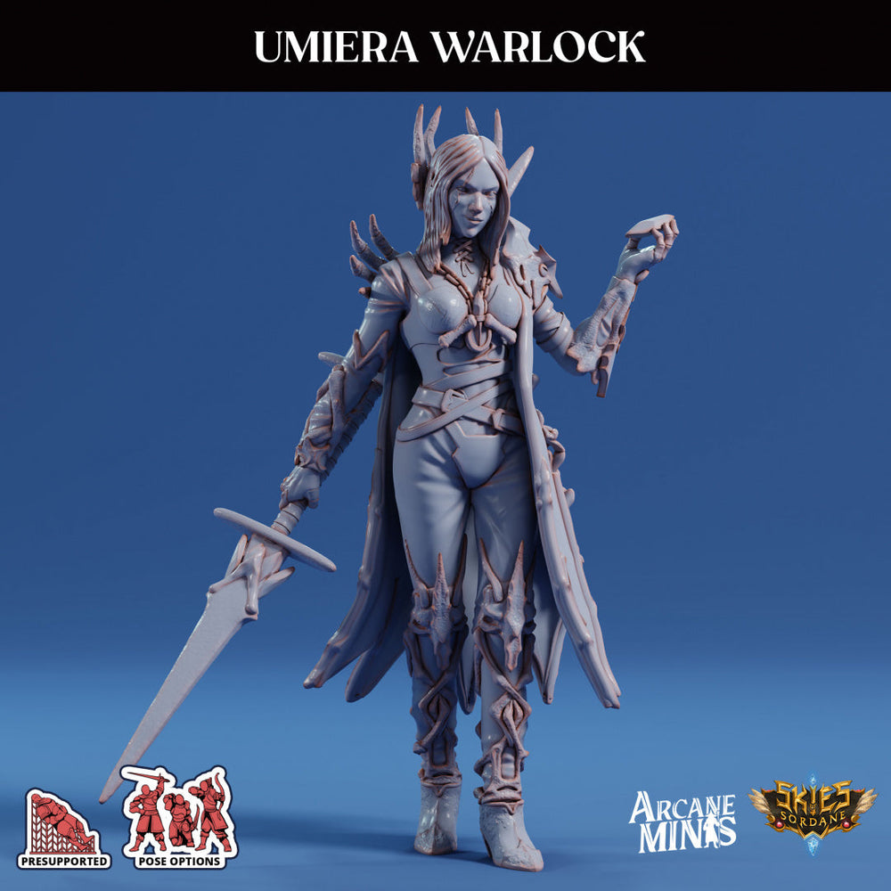 3D Printed Sordane Publishing Arcane Minis Umiera Female Warlock Cult of Umiera 28 32mm D&D (Online Only)