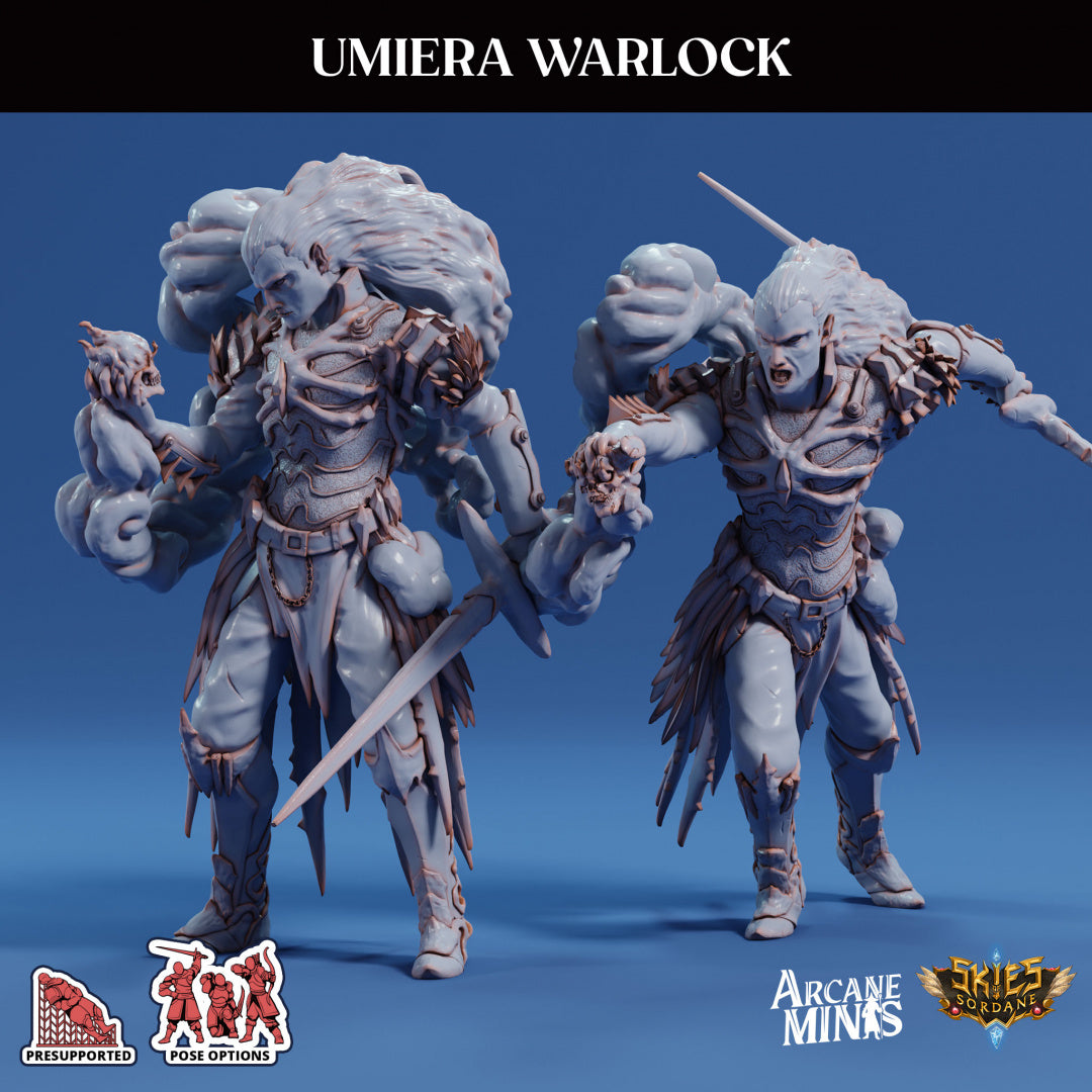 3D Printed Sordane Publishing Arcane Minis Umiera Male Warlock Cult of Umiera28 32mm D&D (Online Only)