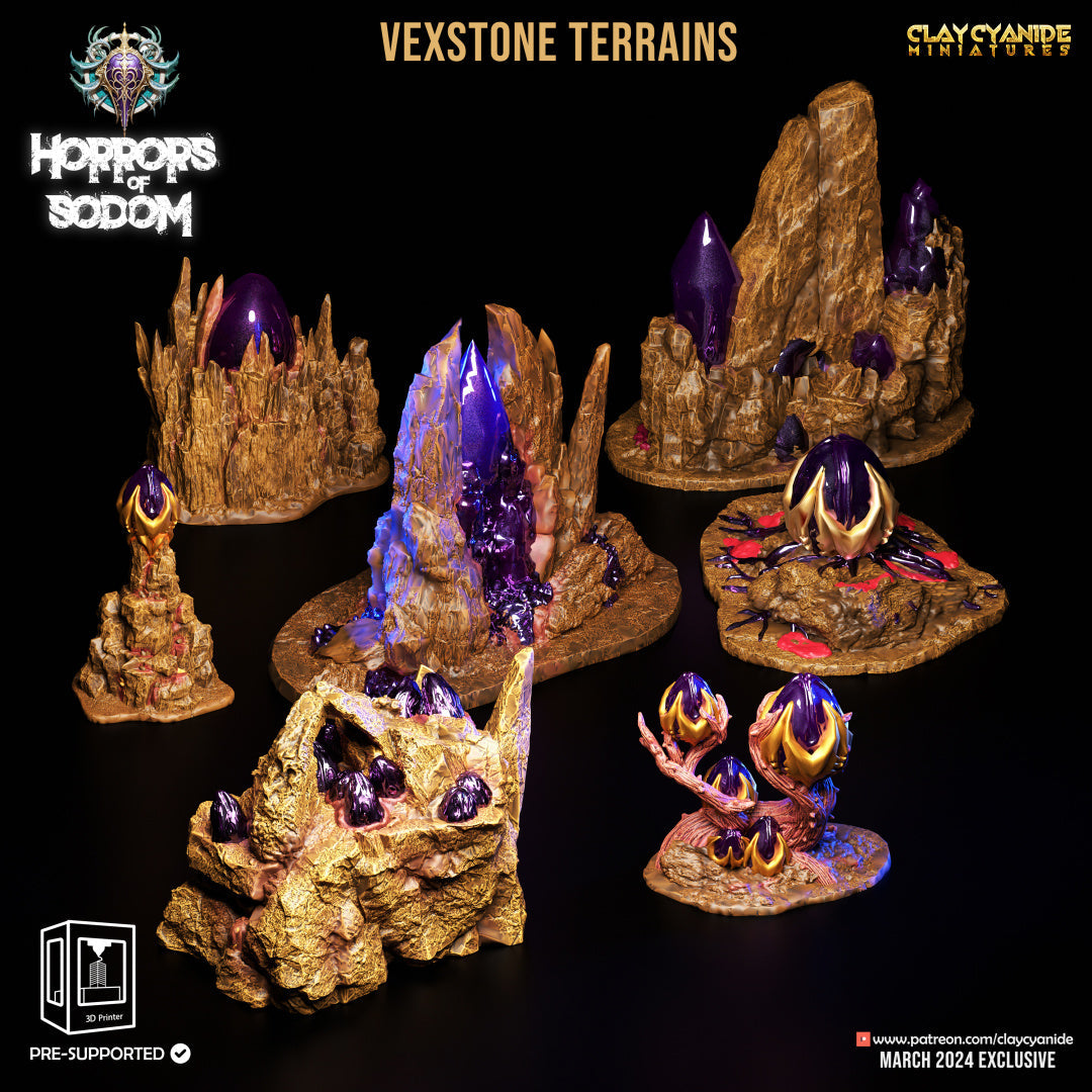 3D Printed Clay Cyanide Horrors of Sodom Vexstone Terrains 28 32 mm D&D (Online Only)