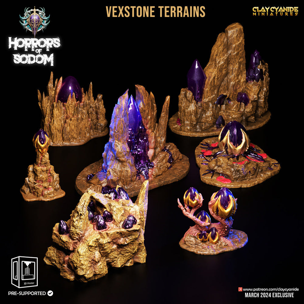 3D Printed Clay Cyanide Horrors of Sodom Vexstone Terrains 28 32 mm D&D (Online Only)