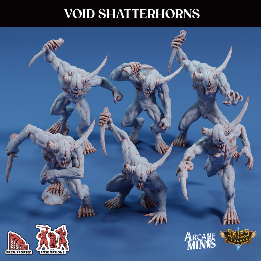 3D Printed Sordane Publishing Echoes of Madness - A Sordane Stories Cuthari Tentacles Void Shatterhorns Pack 28 32mm D&D (Online Only)
