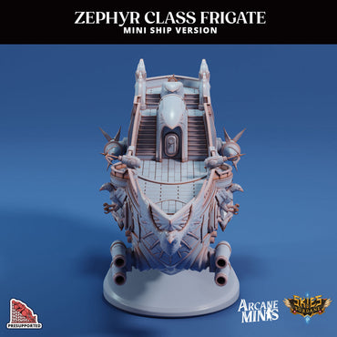 3D Printed Sordane Publishing Arcane Minis Mini Ship - Zephyr Assault Frigate 28 32mm D&D (Online Only)