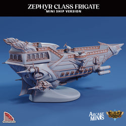 3D Printed Sordane Publishing Arcane Minis Mini Ship - Zephyr Assault Frigate 28 32mm D&D (Online Only)