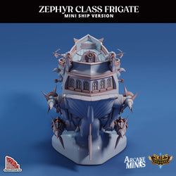 3D Printed Sordane Publishing Arcane Minis Mini Ship - Zephyr Assault Frigate 28 32mm D&D (Online Only)
