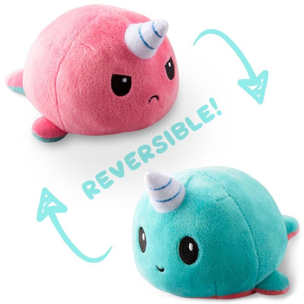 TeeTurtle Reversible Narwhal: Aqua/Pink (Mini) (ONLINE ORDER ONLY)