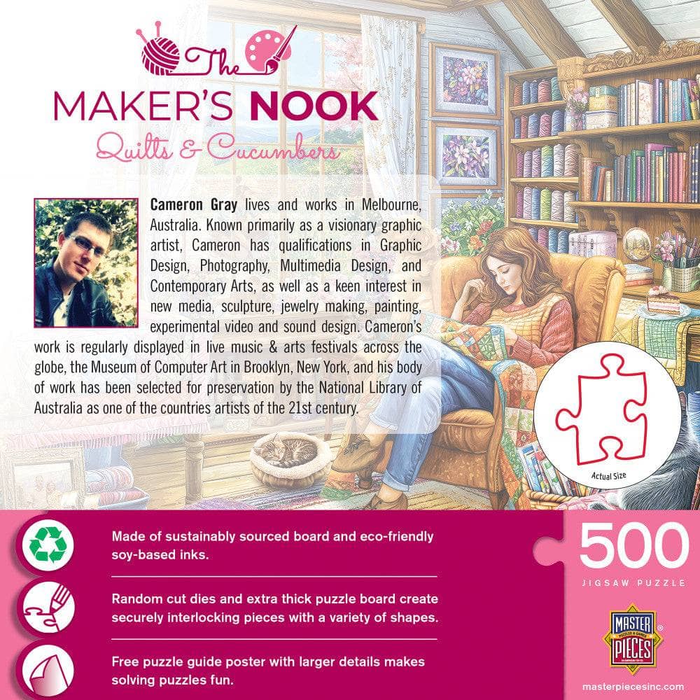 Maker's Nook - Quilts & Cucumbers 500 Piece Jigsaw Puzzle