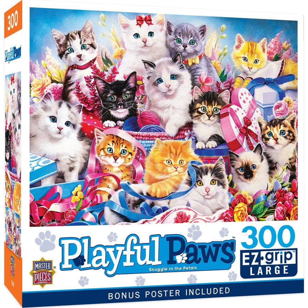 Playful Paws - Snuggle in the Petals 300 Piece EZ Grip Jigsaw Puzzle (ONLINE ORDER ONLY)