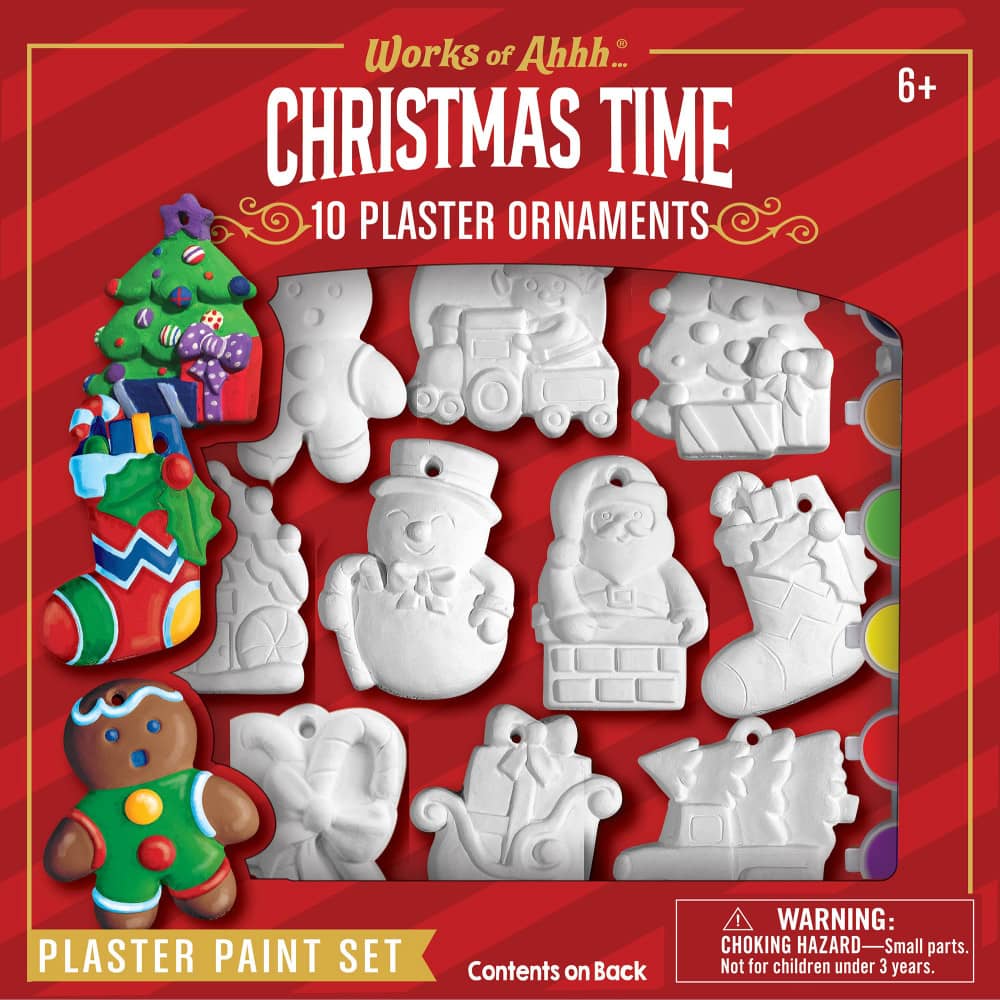 Holiday Ornaments - 10-Pack Plaster Paint Set (ONLINE ORDER ONLY)