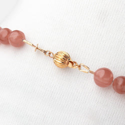 Rhodochrosite Plain Round Necklace with a 14kt Gold Clasp AAA (ONLINE ORDER ONLY)