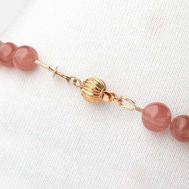 Rhodochrosite Plain Round Necklace with a 14kt Gold Clasp AAA (ONLINE ORDER ONLY)