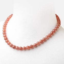 Rhodochrosite Plain Round Necklace with a 14kt Gold Clasp AAA (ONLINE ORDER ONLY)