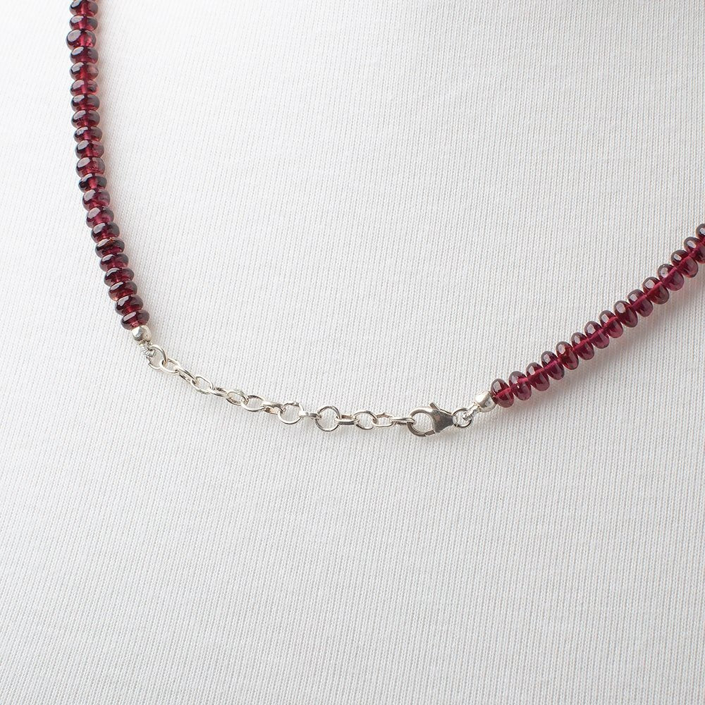 Rhodolite Garnet Plain Rondelle Necklace AAA (ONLINE ORDER ONLY)