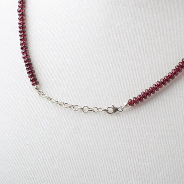 Rhodolite Garnet Plain Rondelle Necklace AAA (ONLINE ORDER ONLY)