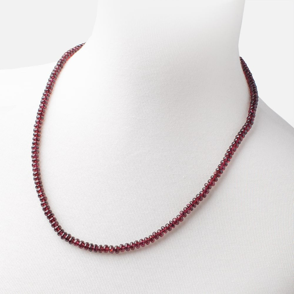 Rhodolite Garnet Plain Rondelle Necklace AAA (ONLINE ORDER ONLY)
