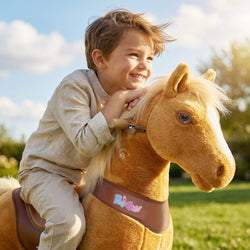 Model Y® Horse Ride-On Toy Age 4–7 – Light Brown
