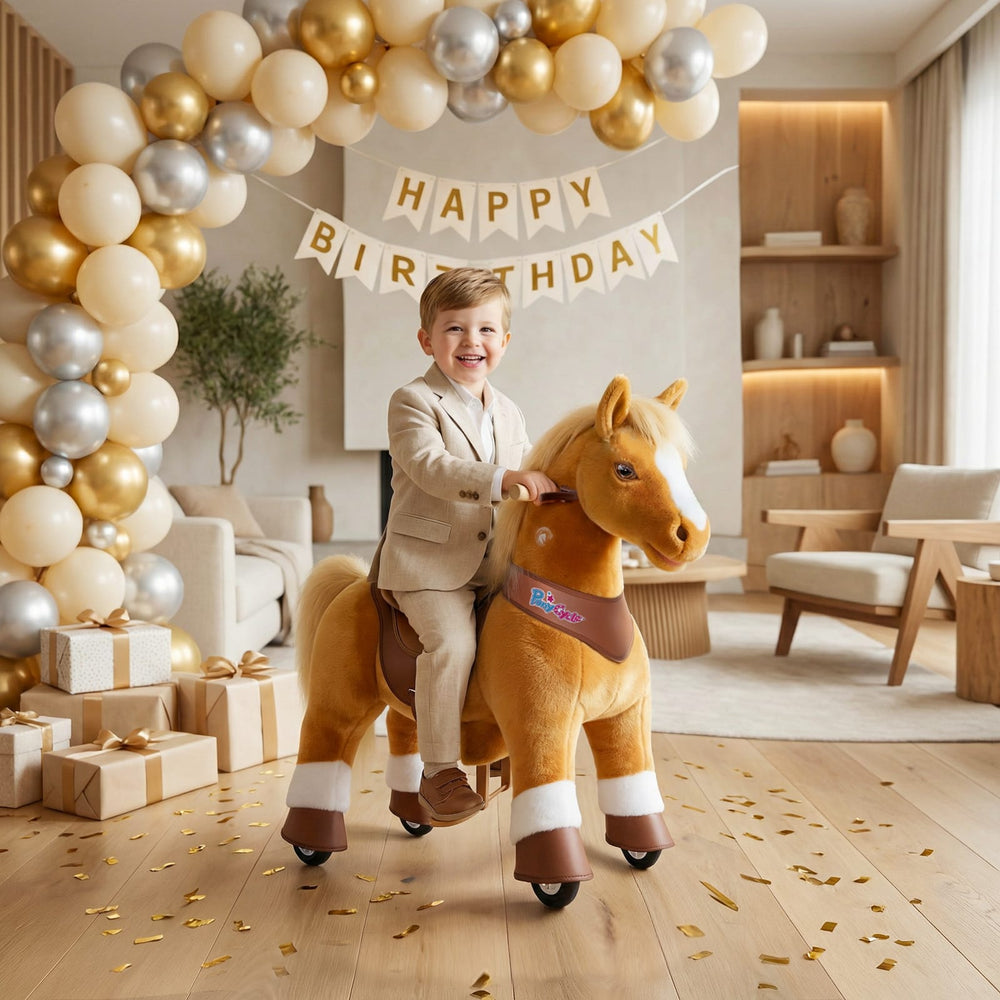 Model Y® Horse Ride-On Toy Age 3–4 – Light Brown