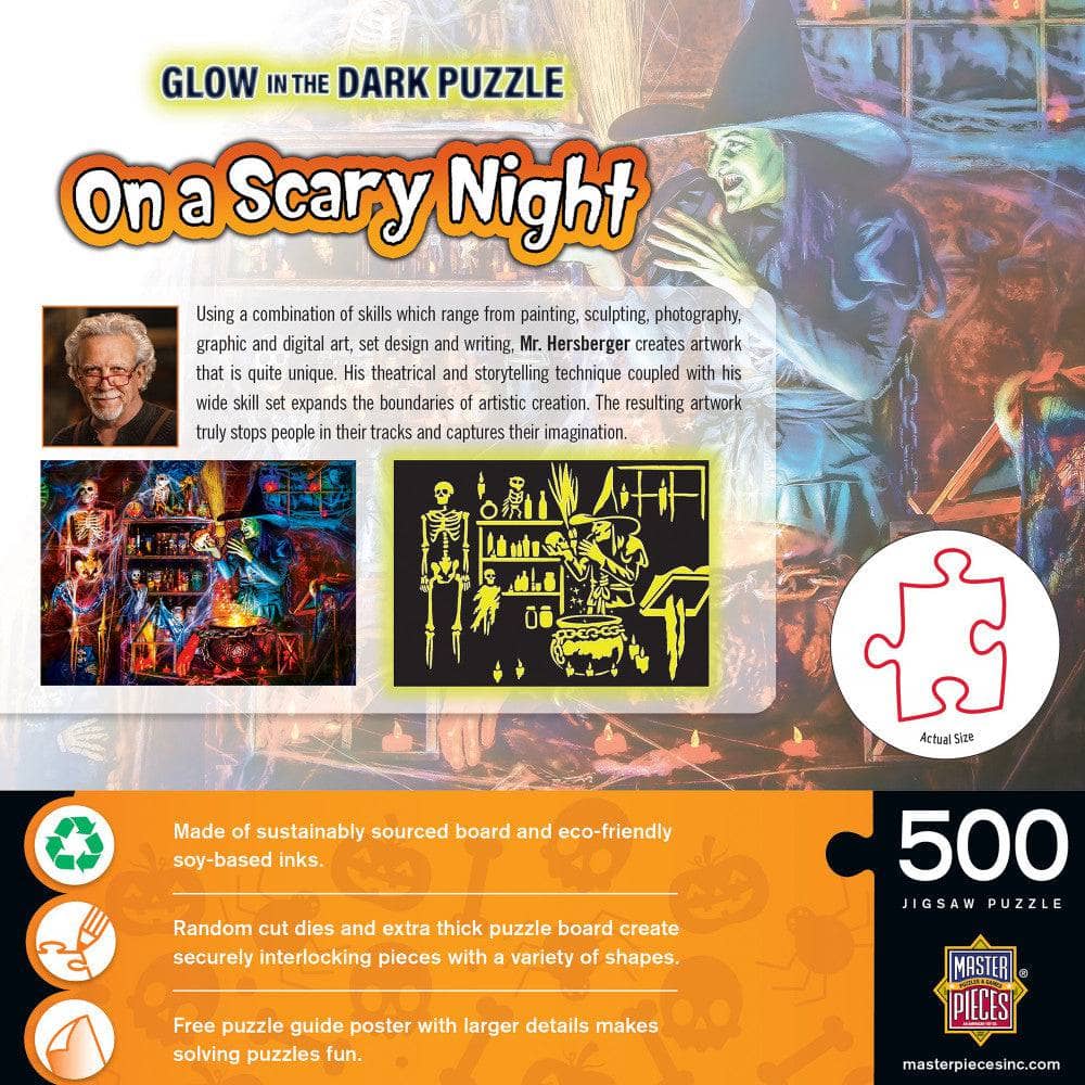Glow in the Dark - On a Scary Night in October 500 Piece Jigsaw Puzzle (ONLINE ORDER ONLY)