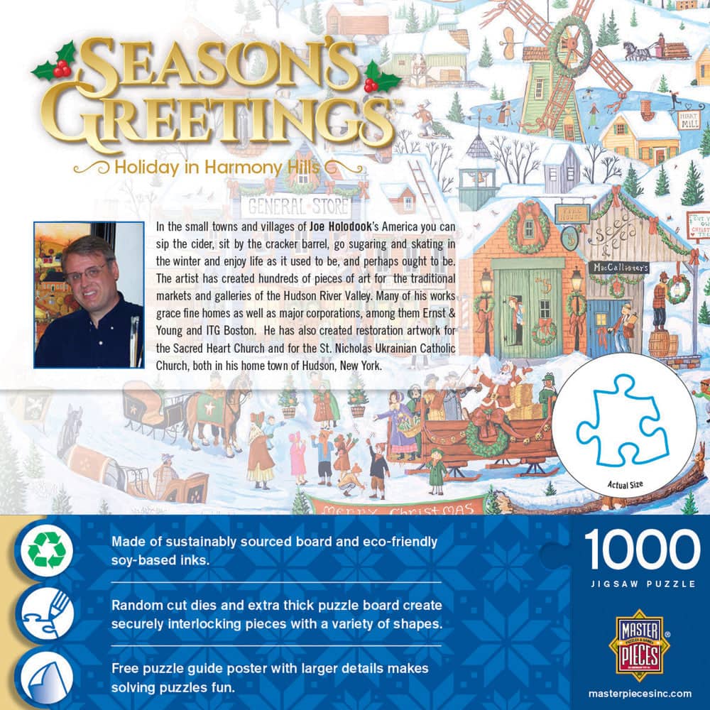 Season's Greetings - Holiday in Harmony Hills 1000 Piece Jigsaw Puzzle (ONLINE ORDER ONLY)