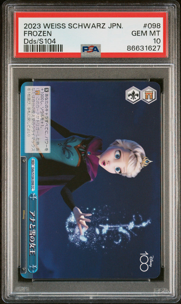 2023 WEISS SCHWARZ JAPANESE DISNEY 100 FROZEN Dds/S104 98 PSA 10 (Online Order Only)