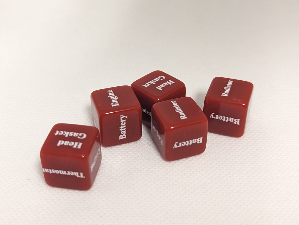 Mechanics Dice d6 | What's Wrong with Your Car Dice 6-Sided 16mm Diagnostic Dice (Online Only)