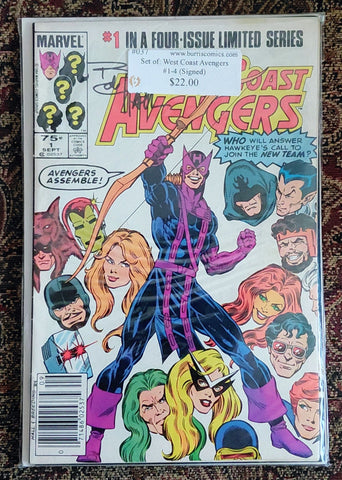 Comic Book Set: West Coast Avengers #1-4, Marvel Comics (Signed) (ONLINE ORDER ONLY)