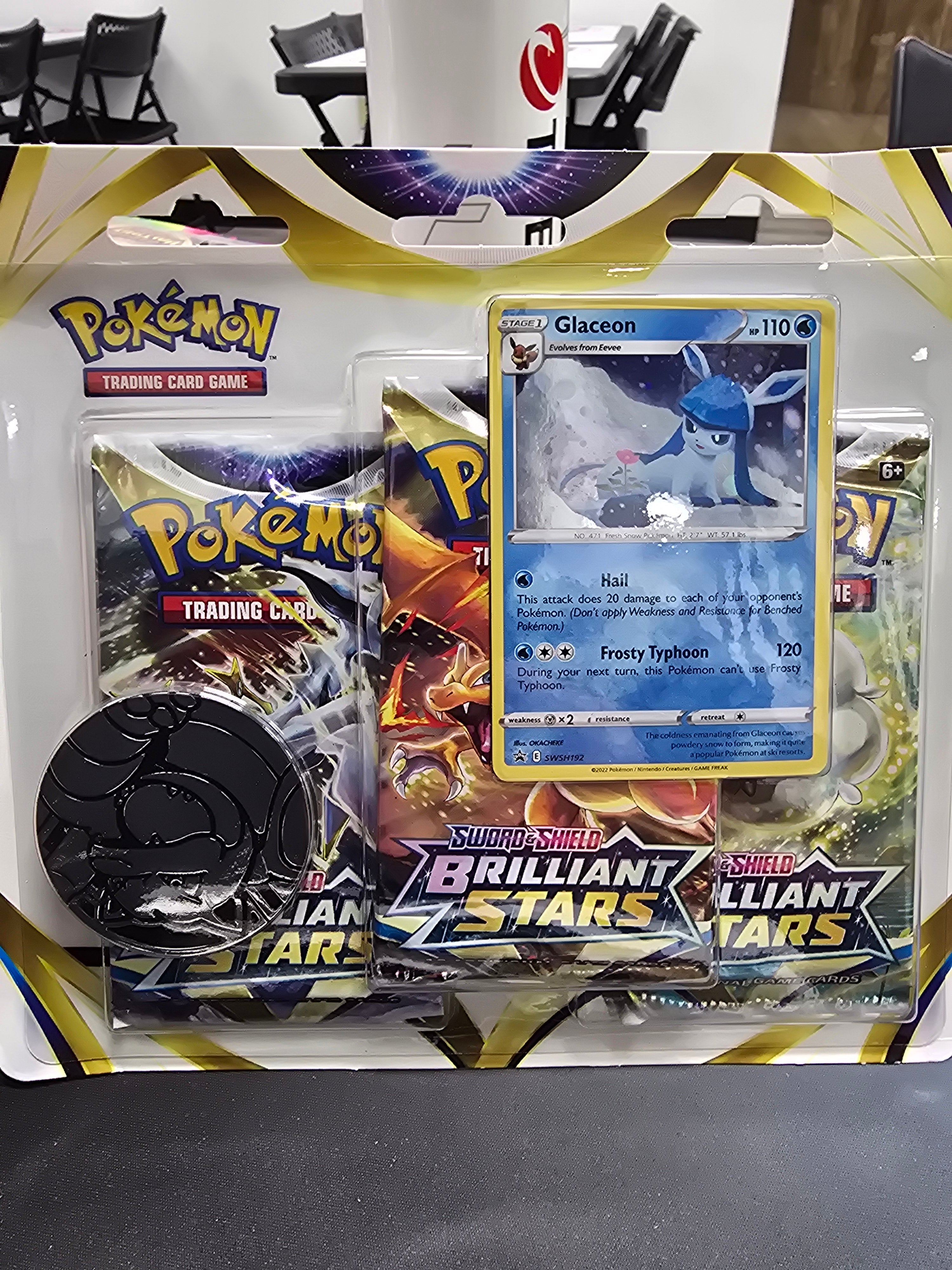 Sword & Shield: Brilliant Stars - 3-Pack Blister (Glaceon) (ONLINE ORDER ONLY)