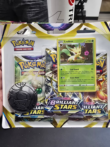 Sword & Shield: Brilliant Stars - 3-Pack Blister (Leafeon) (ONLINE ORDER ONLY)