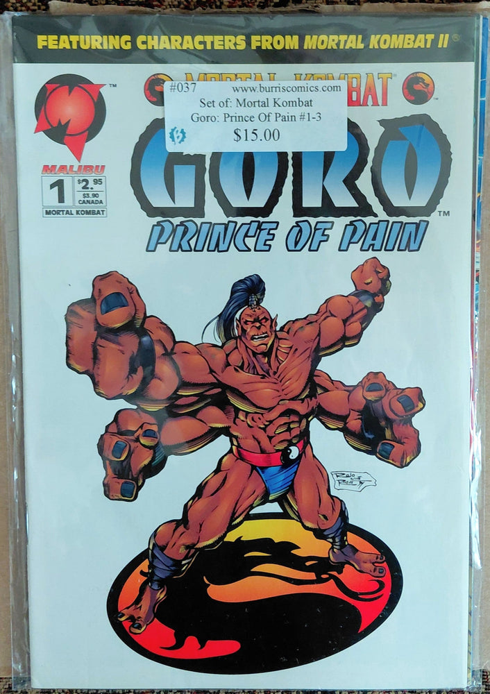 Comic Book Set: Mortal Combat Goro: Prince of Pain #1-3, Malibu Comics (ONLINE ORDER ONLY)