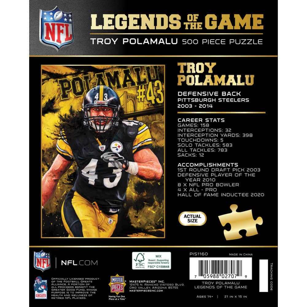 Legends of the Game - Troy Polamalu 500 Piece Jigsaw Puzzle (ONLINE ORDER ONLY)