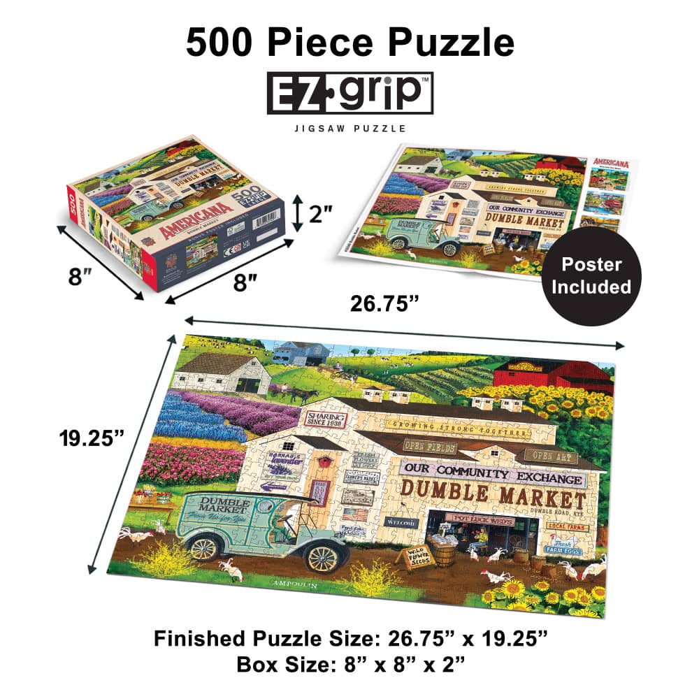 Americana - Dumble Market 500 Piece EZ Grip Jigsaw Puzzle