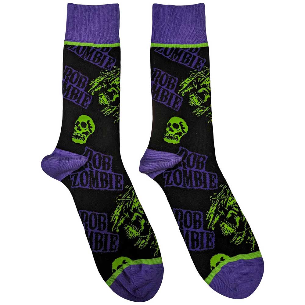 Skull Face Green/Purple [Socks] (ONLINE ORDER ONLY)