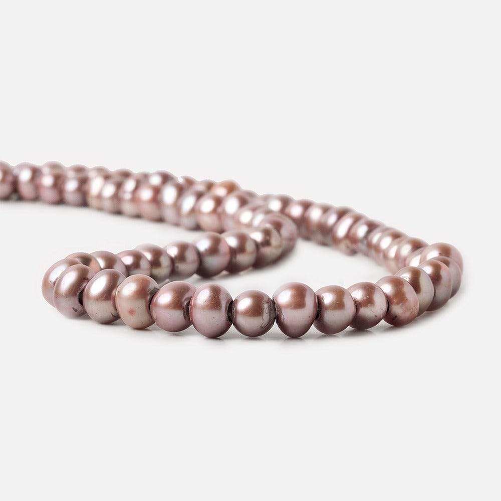 Rose Pink Off Round Large Hole Freshwater Pearls, 15 inch, 7-8mm diameter, (ONLINE ORDER ONLY)