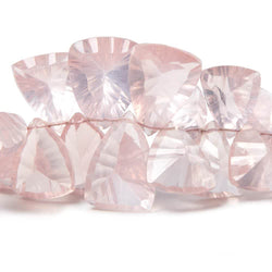 Rose Quartz Beads Concave Faceted Trillion with Pavilion (ONLINE ORDER ONLY)
