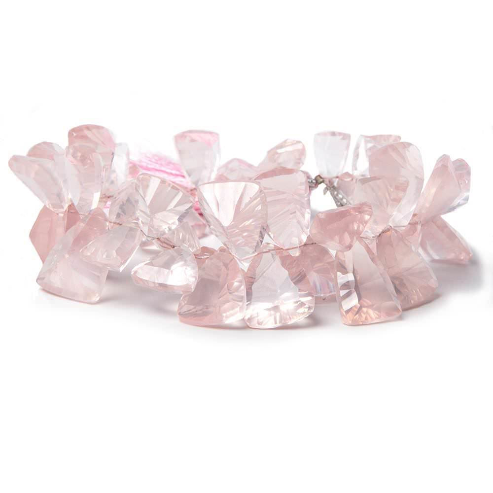 Rose Quartz Beads Concave Faceted Trillion with Pavilion (ONLINE ORDER ONLY)