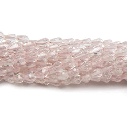 3x5-5x3mm Rose Quartz Straight Drilled Faceted Tear Drop Beads 14.5 inch 90 pieces (ONLINE ORDER ONLY)
