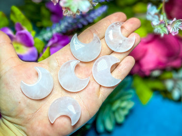 30mm Rose Quartz Crescent Moons for Unconditional Love (ONLINE ORDER ONLY)