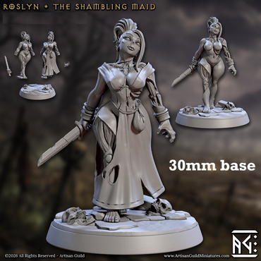 Roslyn, the Shambling Maid (Female Zombie Pinup) (ONLINE ORDER ONLY)