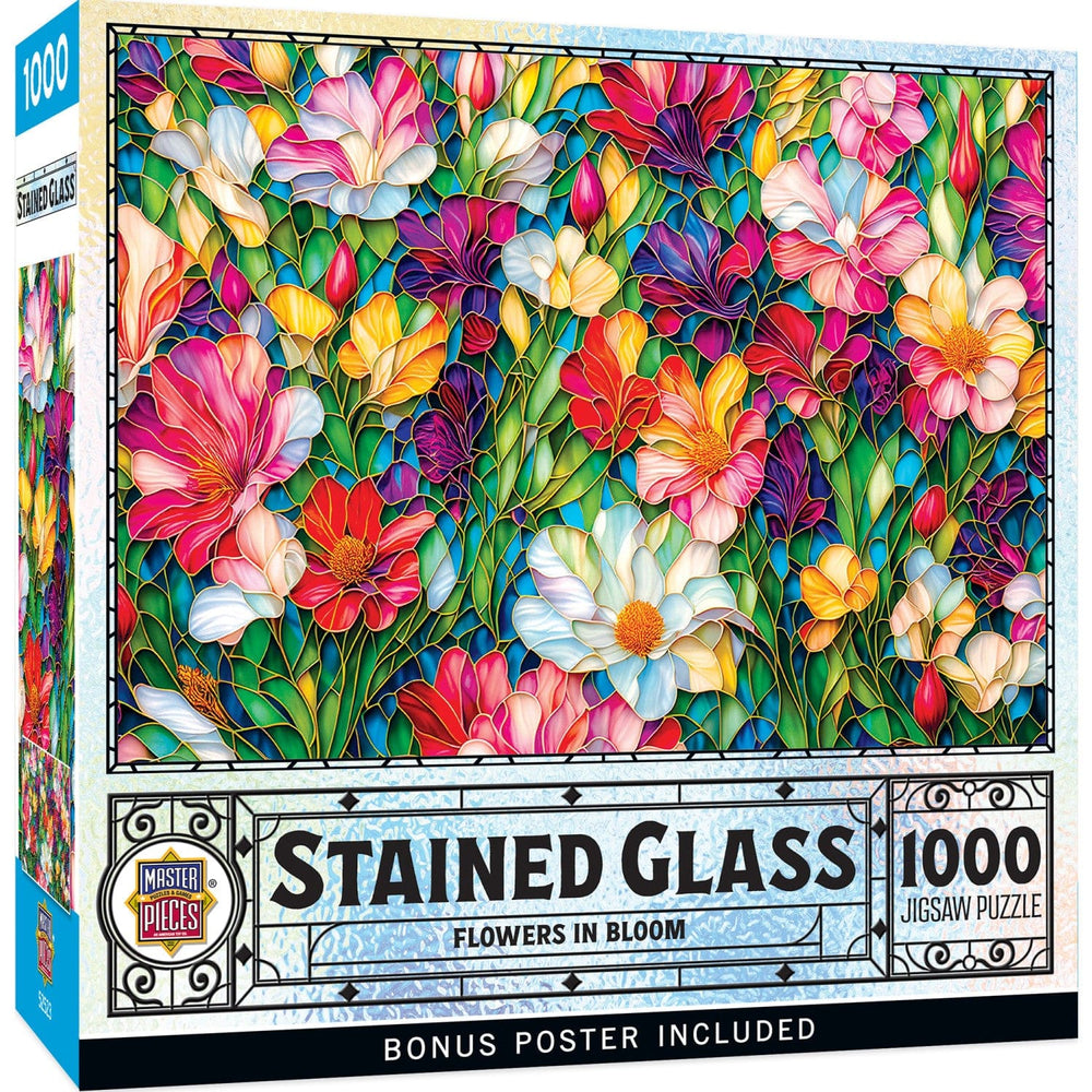 Stained Glass - Flowers in Bloom 1000 Piece Jigsaw Puzzle (ONLINE ORDER ONLY)
