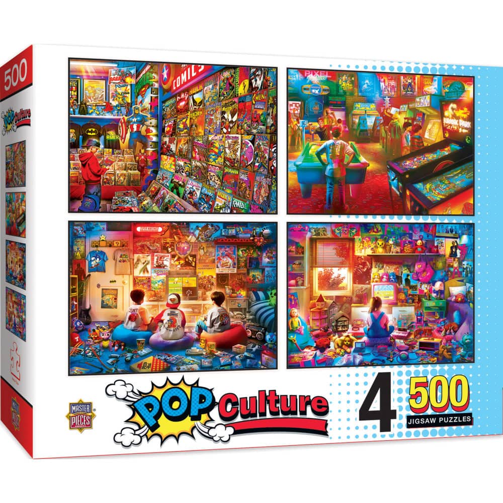 Pop Culture - 500 Piece Jigsaw Puzzles 4 Pack (ONLINE ORDER ONLY)